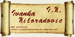 Ivanka Miloradović vizit kartica